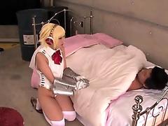 Asian cosplay babe pussypounded missionary