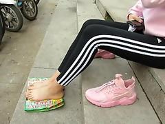 Hijab socks, chinese bondage, chinese foot lick