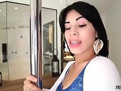 Thai Shemale Dances On The Pole And Gets Ass Fucked By Dude In Doggy
