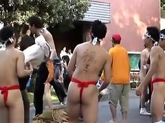 Japanese Buddies are Force Stripped Naked in Public