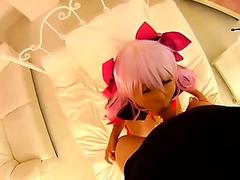 Classy Japanese woman in cosplay blowing big dick in POVReport this video