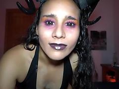 Virgin Summons Succubus on Halloween Night and she Sucks out his Life Force - Horror Porn Luna Rain