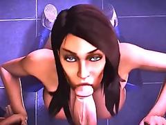 Blue alien from Mass Effect fucked in the pussy