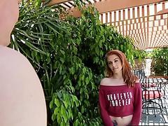 Petite ginger teen is perfect for workout and more