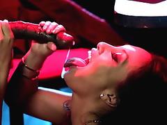 Asa Akira enjoys sucking a black fellow's erected boner